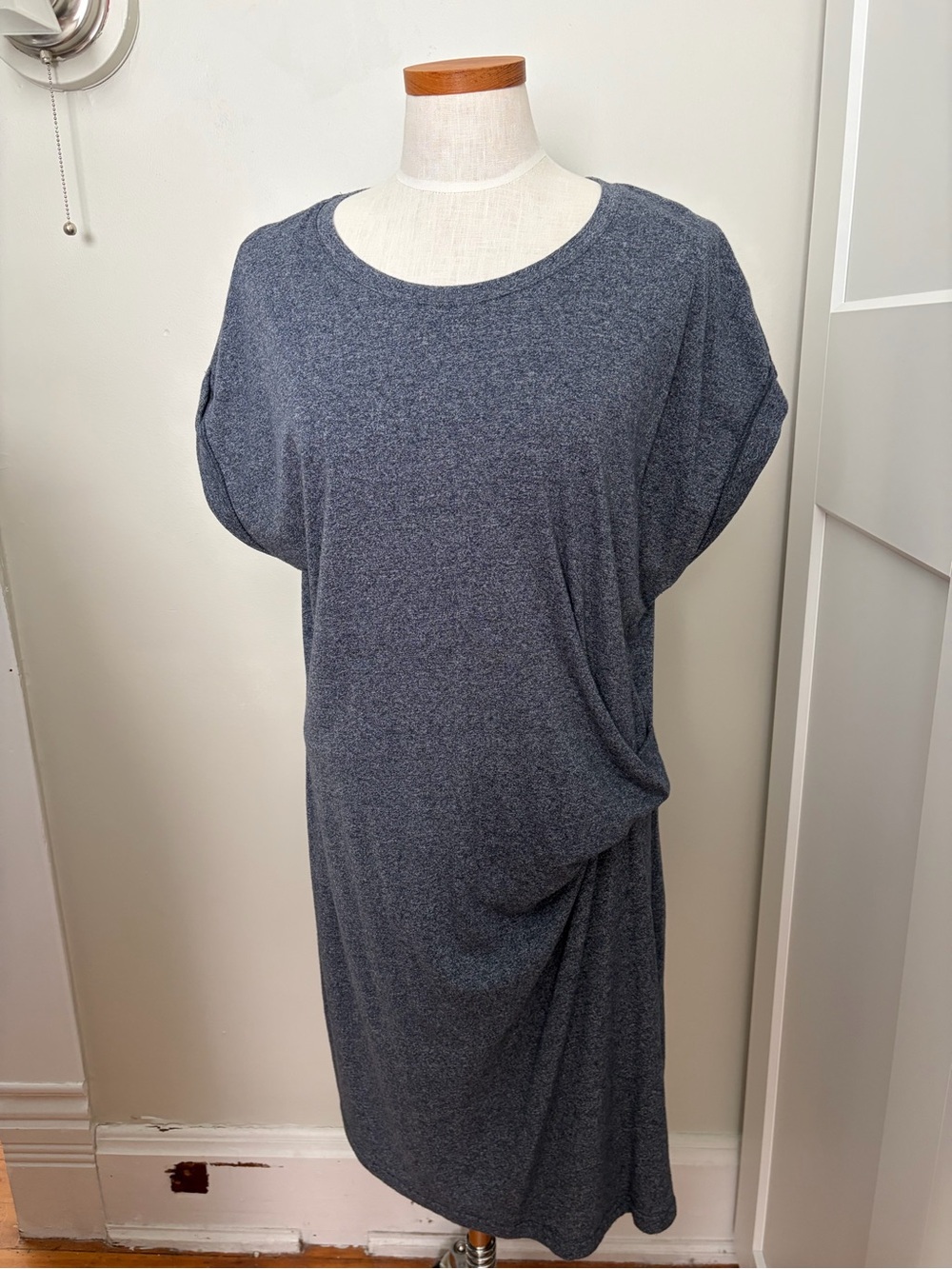 Women's Blue Heather Drape Tee Dress